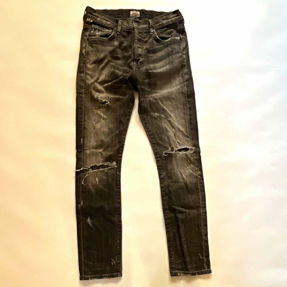 Citizens of Humanity Corey Slouchy Slim Skinny Jeans Sz 24 Gray Charcoal Wash